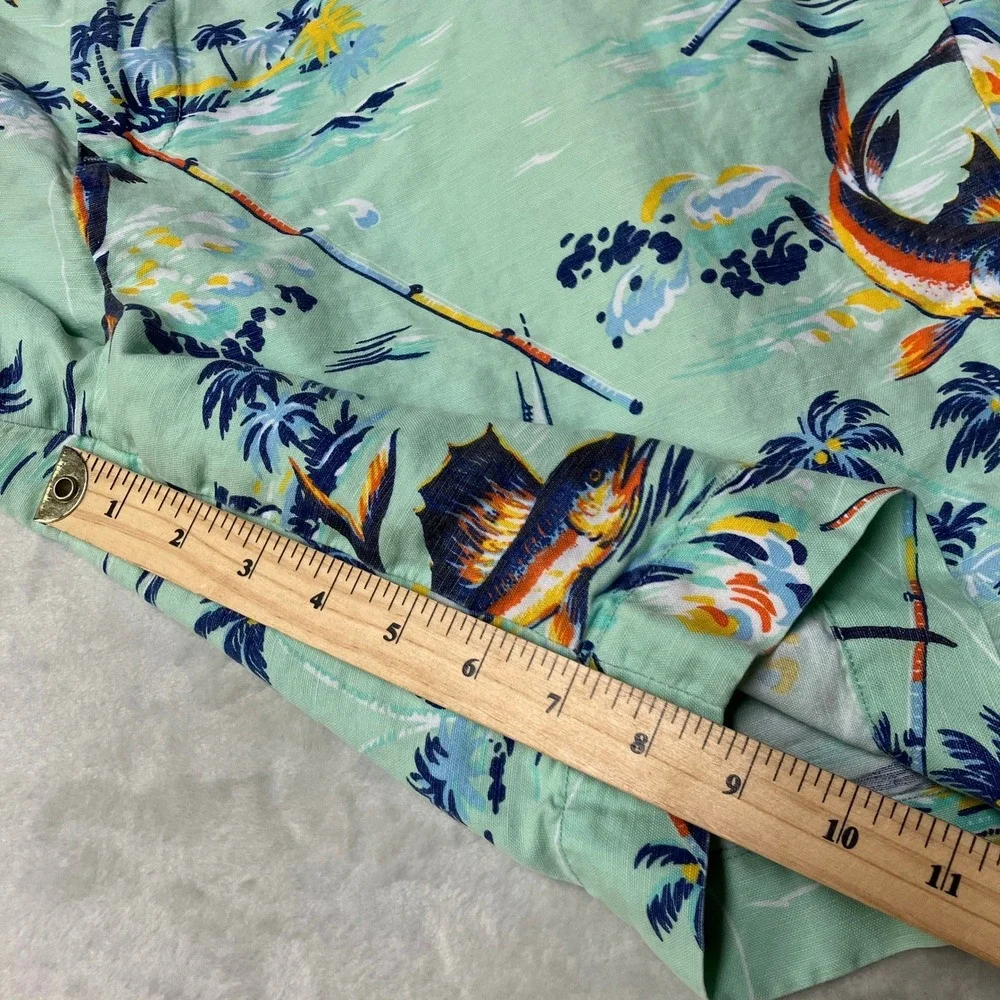 Polo Ralph Lauren Shorts Classic Fit Marlin Fishing Linen Blend Mens 40